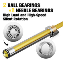 Load image into Gallery viewer, RitFit Elite 6.6ft Olympic Barbell, Robust 33lb Barbell for Weightlifting and Powerlifting, Superior Olympic Bar with Exceptional 900lbs Load Capacity, Weight Bar for 2” Standard Plates Sliver/Yellow