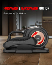 Load image into Gallery viewer, HARISON Under Desk Elliptical Machine with Multi-Functional LCD Display, Ellipse Leg Exerciser for Seniors with 12-Level Adjustable Speed and Resistance Bands