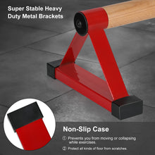 Load image into Gallery viewer, Wood push up bars Parallettes bars Anti-slip Handstand Bars for Calisthenics, Fitness, Floor workouts Solid Wood with Sturdy Metal Bracket, Support 500 lbs