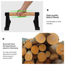 Load image into Gallery viewer, Wood push up bars Parallettes bars Anti-slip Handstand Bars for Calisthenics, Fitness, Floor workouts Solid Wood with Sturdy Metal Bracket, Support 600 LBS