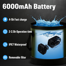 Load image into Gallery viewer, Motivekit™ Portable Camping Shower | 6.6 Gallons Foldable Bucket, 6000mAh Shower Pump, 6' 7" Shower Head, 1500W Immersion Heater, Summer Beach Outdoor Showering Hiking Pet Bath RV Car Wash Water Plant