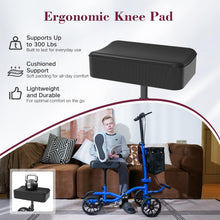 Load image into Gallery viewer, Fvzzin Lightweight Knee Scooter Crutch Alternative, Foldable & Adjustable Knee Scooter for Adults for Foot Surgery, Steerable Knee Walker with Detachable Storage Basket, Includes DIY Stickers-Blue