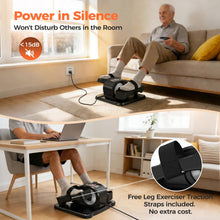 Load image into Gallery viewer, ESL Under Desk Elliptical - Portable Leg Exerciser with Pedal Strap for Seniors, Compact Seated Elliptical with Remote Control, LCD Display Electric Elliptical