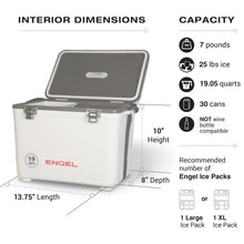 Load image into Gallery viewer, Engel UC19 19qt Leak-Proof, Air Tight, Drybox Cooler and 32°F Cooler Packs for Boating, Camping, Fishing, Hiking & Food Storage
