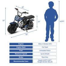 Load image into Gallery viewer, Mini Dirt Bike for Kids, 105CC 4-Stroke Kid Gas Powered Off-Road Pocket Pit Trail Motorcycle W/EPA Approved