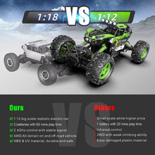 Load image into Gallery viewer, 1:12 Large RC Cars for Boys with Upgraded Lifting Function, 2.4GHz 4WD Remote Control Car Toy Gifts 20km/h Monster Truck (Green)