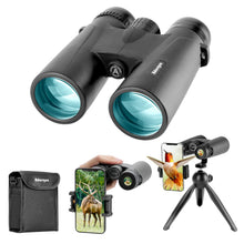 Load image into Gallery viewer, Adorrgon 12x42 High Powered Binoculars for Adults, Phone Adapter and Tripod