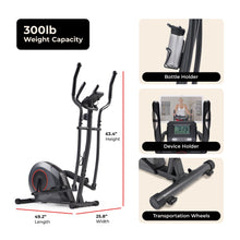 Load image into Gallery viewer, Sunny Health & Fitness Smart Elliptical Machine - Black