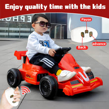 Load image into Gallery viewer, 12V Electric Go Kart, 5 MPH Race Drift Kart with 2×380W Motors, Electric Pedal Ride On Toy with Slow Start, Remote Control