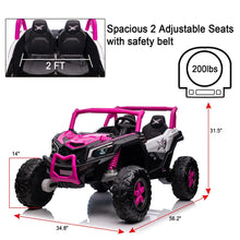 Load image into Gallery viewer, 24 Volt Kids Ride On Toys, 4 Wheels Powerful Drive, Ride On Toys for Big Kids Toys, with Remote Control, Music, 4x4 Rubber Tires (Rose Red)