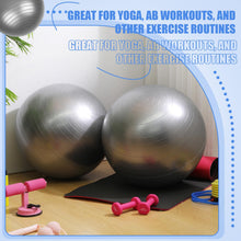 Load image into Gallery viewer, Leyndo 4 Pcs 26 Inch Yoga Exercise Ball Pilates Pregnancy Birthing Fitness Ball -(Gray)