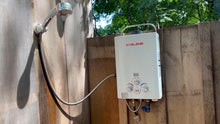 Load image into Gallery viewer, GASLAND BE264 Tankless Water Heater Propane 10L, 2.64GPM Outdoor Propane Shower for Camping & Off Grid, 68,000BTU, Digital Display, Overheating Protection, Easy Installation