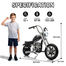 Load image into Gallery viewer, 36V 350W Kids Electric Motorcycle, High-Speed Kids Electric Dirt Bike Fast Speed 14MPH Max Ride on Toy for Big Kids, Black