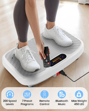 Load image into Gallery viewer, WATEYA Vibration Plate Exercise Machine, 200 Adjustable Speed Levels, 450 Lbs Capacity, Ideal for Vibration Plate for Lymphatic Drainage, Weight Loss & Whole - Body Workout (White)