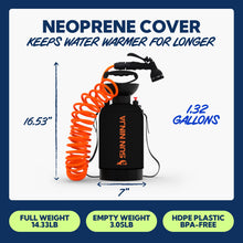 Load image into Gallery viewer, SUN NINJA Portable Shower with 7 Mode Shower Head, 1.3 Gal Camping Shower