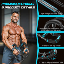 Load image into Gallery viewer, Vanlgs Twister Arm Trainer for Men, Chest Workout Equipment 5-Level Adjustable (40-130lb) with Ergonomic 27° Targets Biceps/Clip/Thigh, Portable Exerciser for Home Gym Travel Fitness, Blue