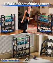 Load image into Gallery viewer, Ansionsol 4-Tier Adjustable Dumbbell Rack - Black(Rack Only)