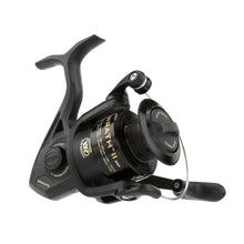 Load image into Gallery viewer, PENN Wrath II Saltwater Spinning Fishing Reel, Size 3000, Right/Left Handle Position, Corrosion-Resistant Graphite Body, Machined Anodized Aluminum Spool, Black/Gold