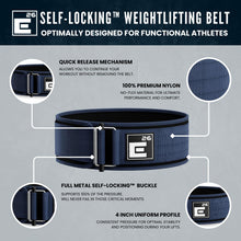 Load image into Gallery viewer, Self-Locking Weight Lifting Belt - (Large, Midnight Blue)