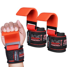 Load image into Gallery viewer, Weight Lifting Hooks Heavy Duty Lifting Wrist Straps (JET RED, WOMEN-Wrist Size Small/Medium)