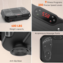 Load image into Gallery viewer, Vibration Plate Exercise Machine, Vibrating Plate for Lymphatic Drainage, 400 Lbs Capacity 250 Speed Levels Whole Body Fat Burner Weight Loss Shake Board, Vibrate Platform Machine