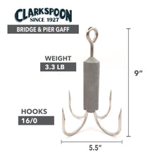 Load image into Gallery viewer, Clarkspoon Fishing Bridge and Pier Gaff for Retrieving Your Catch - Stainless Steel Hooks (16/0)