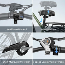 Load image into Gallery viewer, Jasion Roamer Electric Bike for Adults,1200W Peak Motor,28 mph Max Speed,528WH Removable Battery Ebike, Green