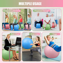 Load image into Gallery viewer, Leyndo 4 Pcs 26 Inch Yoga Exercise Ball Pilates Pregnancy Birthing Fitness Ball-(Macaron Color)