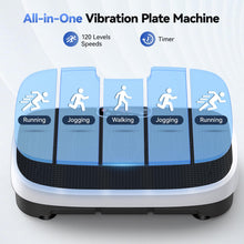 Load image into Gallery viewer, HTM Curved Vibration Plate Exercise Machine, Whole Body Shake Plate with 150W Motor & Resistance Band, 330lbs Weight Capacity, 120 Speeds, Low Noise Vibration Board for Weight Loss, Home Fitness