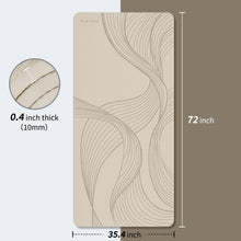 Load image into Gallery viewer, PAIDU Large Yoga Mat-72’x36’x0.4’ Extra Width & Thick,Comfortable,Non-Slip Exercise Mat-Works Great on All Floor for Stretching,Yoga Studio,Gym or Home Workouts (Beige)
