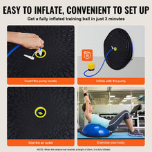 Load image into Gallery viewer, VEVOR 26-inch Half Exercise Ball Trainer, 1500 lbs Capacity Balance Ball, Includes Resistance Bands -Blue