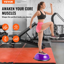 Load image into Gallery viewer, VEVOR 23-inch Half Exercise Ball Trainer, 660 lbs Capacity Balance Ball, Includes Resistance Bands- Purple