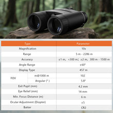 Load image into Gallery viewer, VOTJPYS 10x42 Laser Rangefinder Binoculars for Hunting – 2286 Yds ACD/Los, Scan Mode, ±1m Accuracy, Red OLED, HD Optics (Deer 1189 Yds)