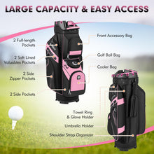 Load image into Gallery viewer, Tangkula Golf Cart Bag, 14-Way Full Length Dividers, Pink