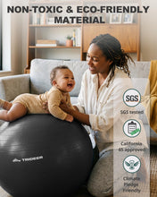 Load image into Gallery viewer, Trideer Extra Thick Yoga Ball Exercise Ball, 5 Sizes Ball Chair, Heavy Duty Swiss Ball (Black, M(19-22ines/48-55cm))