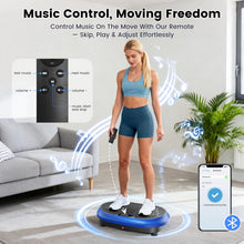 Load image into Gallery viewer, Vibration Plate Exercise Machine, Vibrating Fitness Platform for Lymphatic Drainage, Full Body Shaker Workout Equipment, Bluetooth Power Shaping Vibrate Plate, Board Sport for Home Exercise Gym, Blue