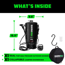 Load image into Gallery viewer, Rhino USA Portable Solar Camp Shower - 5 Gal/20L for Camping & Overlanding