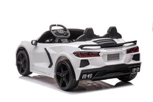 Load image into Gallery viewer, 24V Chevrolet Corvette C8 2 Seater Ride on Car for Kids - LED Lights, Music Options, Remote Control (White)