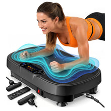 Load image into Gallery viewer, Vibration Plate Exercise Machine for Weight Loss and Lymphatic Drainage - 330lb Vibrating Platform for Home Gym Workout, Full Body Shaker Pilates Equipment with 2 Bands for Women and Men - Matte Black