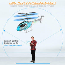 Load image into Gallery viewer, TERRAMUS Remote Control Helicopter for Kids, 2.4G Altitude Hold RC Helicopters with LED Light & Gyro, Radio Controlled Aircraft Indoor Toy with 3.5 Channel High Low Speed for Boys Beginner