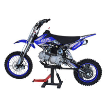 Load image into Gallery viewer, 125CC Dirt Bike (A9 Premium) 4-Stroke Kick Start Manual 4-Speed, 4.5L Fuel Tank, 14"/12" Tires for Youth Adults (Blue)