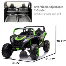 Load image into Gallery viewer, 24V 10Ah 2-Seater Ride on Car for Big Kids, Ride on Toy with Remote Control, 4WD Battery Powered Electric Vehicle for Kids, Green