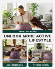 Load image into Gallery viewer, Trideer Exercise Ball for Office Desk, Yoga Ball Chair to Relieve Back Pain, Stability & Fitness Ball -purple