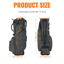 Load image into Gallery viewer, Camboke 15-Way Golf Stand Bag, Lightweight Golf Bag with Full-Length Dividers&Rubber Top, Golf Club Carry Bag with Cooler Pocket, Dual Strap, Rain Hood for Men Women (Camo/Orange)
