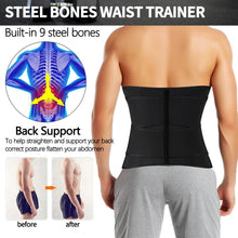 Load image into Gallery viewer, KIWI RATA Mens Workout Waist Trainer Corset Neoprene Sauna Sweat Trimmer Cincher Belt Extra Belly Compression Belts