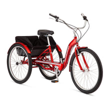 Load image into Gallery viewer, Meridian Deluxe Adult Tricycle Bike, Men and Women Three Wheel Beach Cruiser, 26-Inch Wheels, Red