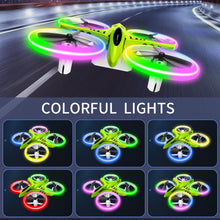Load image into Gallery viewer, Dwi Dowellin Mini Drone for Kids Crash Proof LED Night Lights One Key Take Off Landing Flips RC Remote Control Small Flying Toys Drones for Beginners Boys and Girls Adults Nano Quadcopter, Green