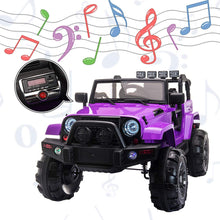 Load image into Gallery viewer, Kids Ride on Truck Style 12V Battery Powered Electric Car W/Remote Control Purple