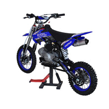 Load image into Gallery viewer, 125CC Dirt Bike (A9 Premium) 4-Stroke Kick Start Manual 4-Speed, 4.5L Fuel Tank, 14"/12" Tires for Youth Adults (Blue)