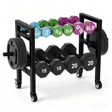 Load image into Gallery viewer, Dumbbell Rack Stand Only 2-Tier 20 IN Length Adjustable Small Weight Rack For Home Gym-Dumbbell Holder